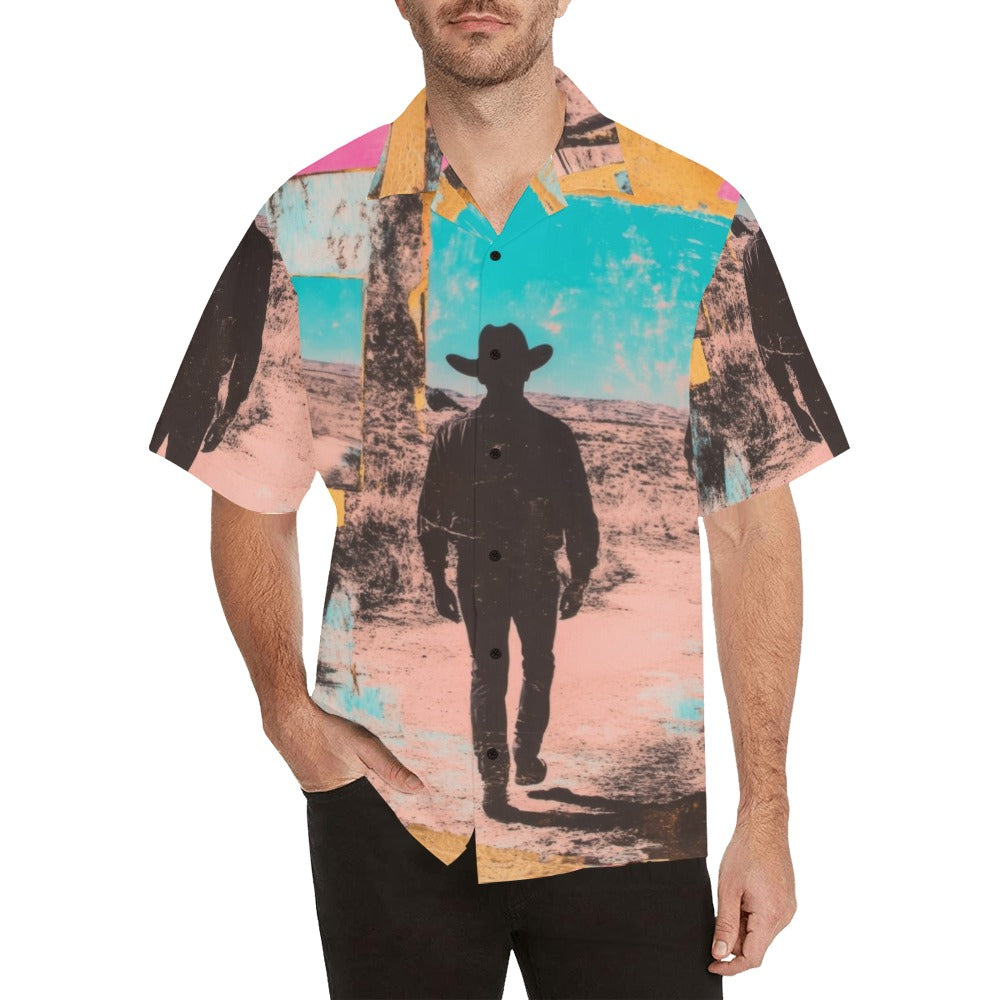 Baha Ranch Retro Pop Western Mystery Cowboy Men's Camp Shirt