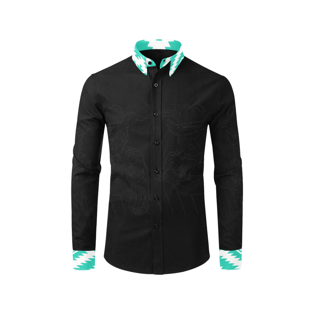 Baha Ranch Indian Headdress Unisex Western Button UP Shirt