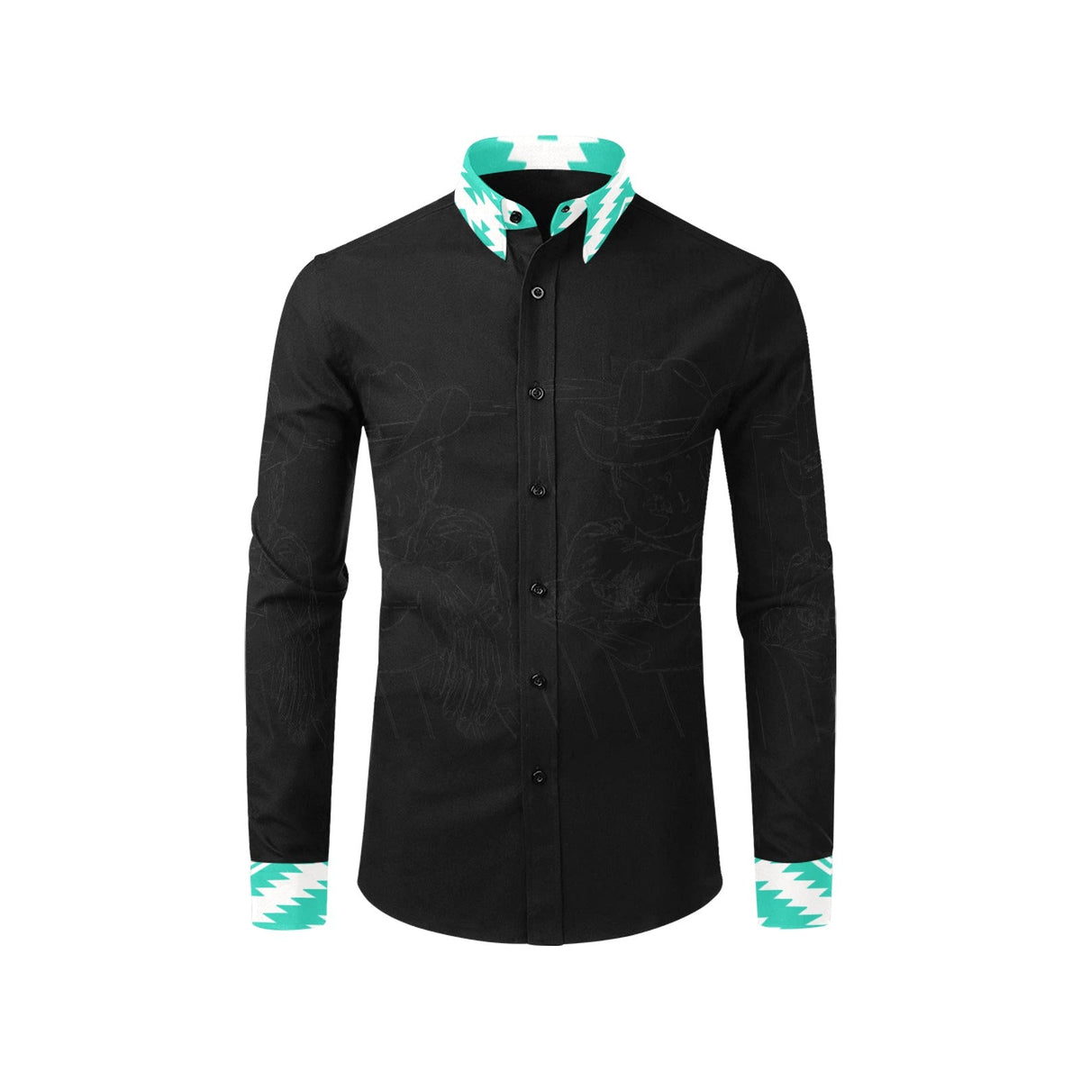 Baha Ranch Indian Headdress Unisex Western Button UP Shirt