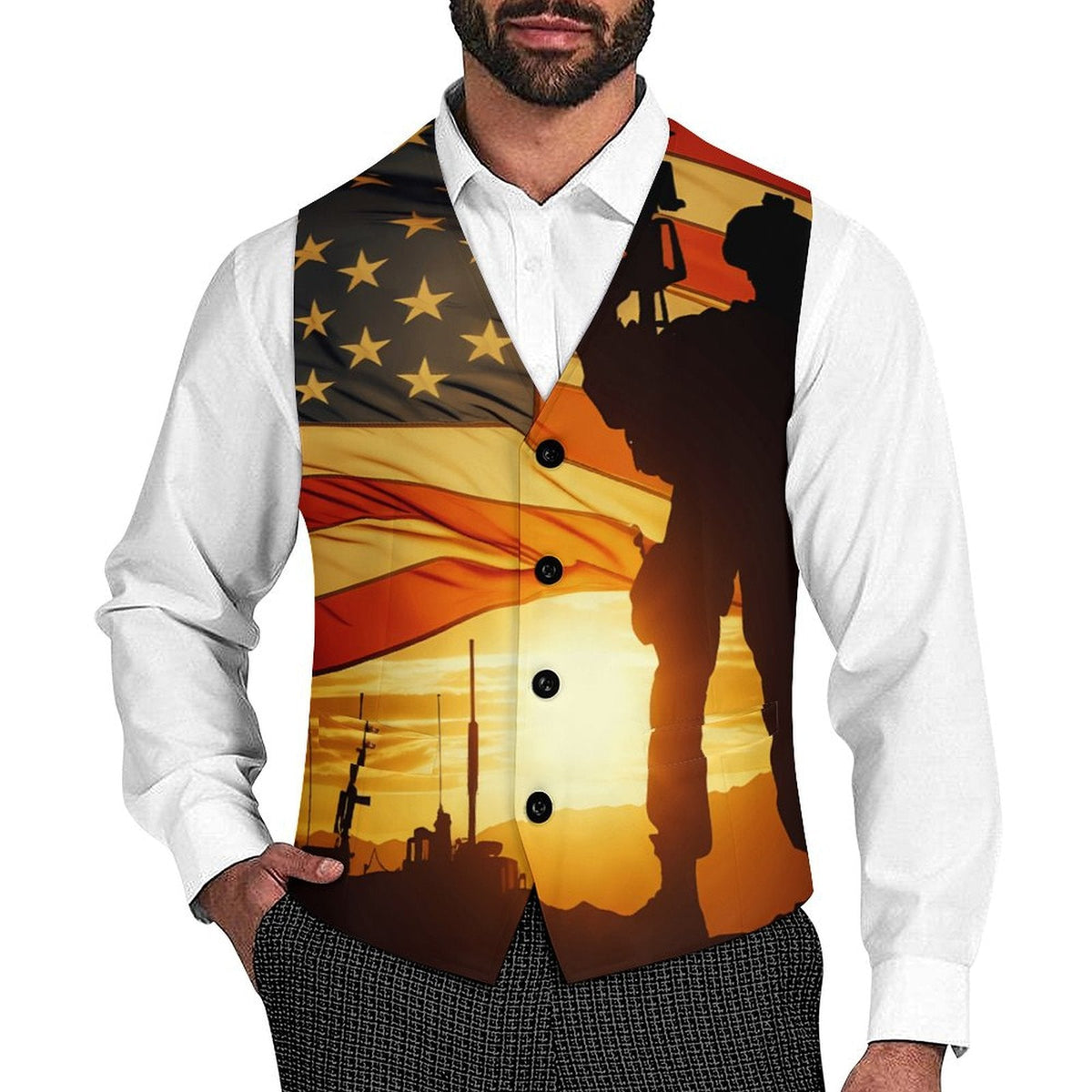 Baha Ranch Sunrise Patriot Men's Vest