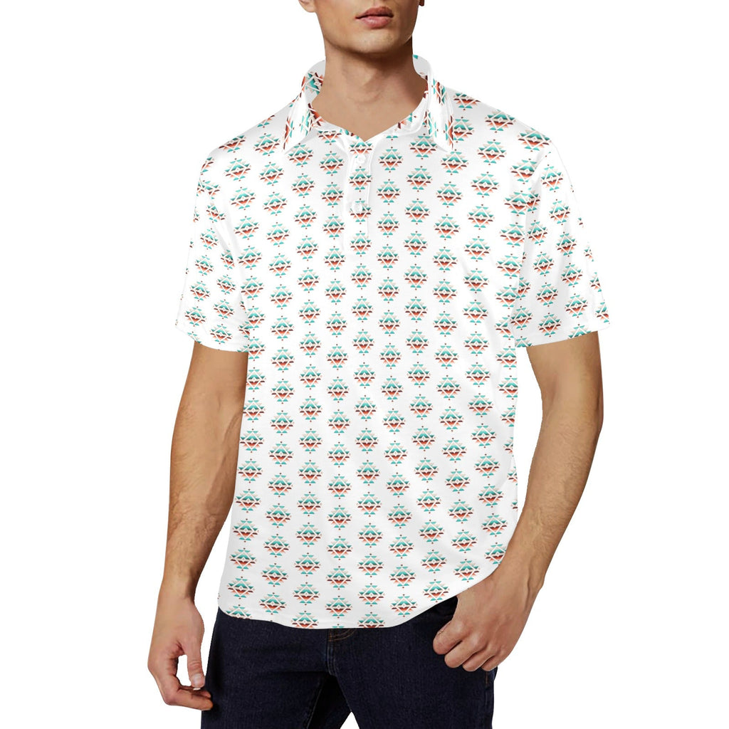 Baha Ranch Serape Aztec Polo Style Shirt