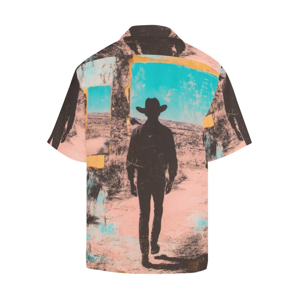 Baha Ranch Retro Pop Western Mystery Cowboy Men's Camp Shirt