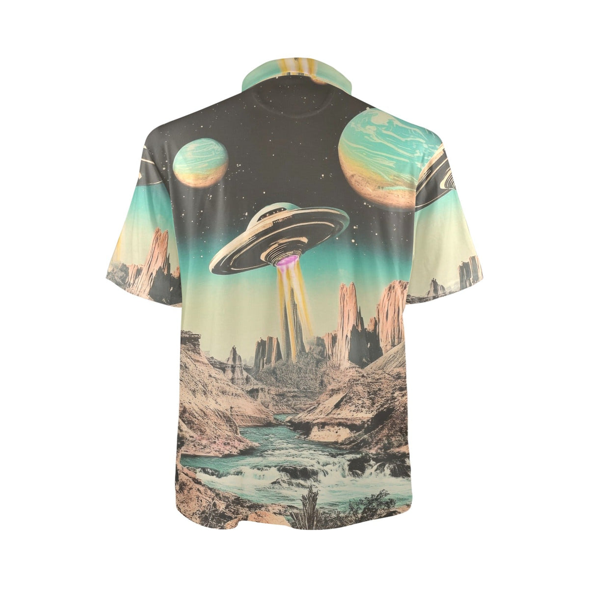 Baha Ranch Retro Pop Western Space Cowboy Polo Shirt