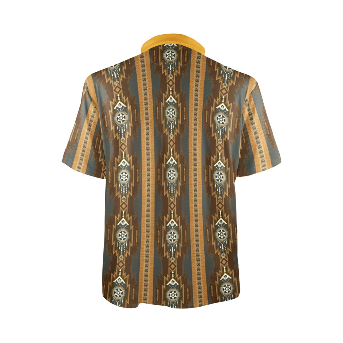 Baha Ranch Brown Gold Aztec Polo Shirt